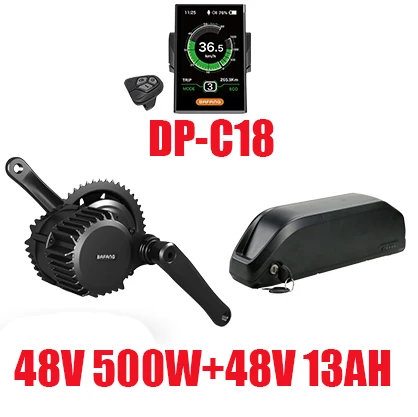 C1848V500W13AH Bafang 48 в 500/750/1000w BBS02 BBSHD комплект для электрического велосипеда с Батарея 48V 13/16/17.5ah набор преобразования для электрического велосипеда Средний привод двигателя комплект - Цвет: C1848V500W13AH