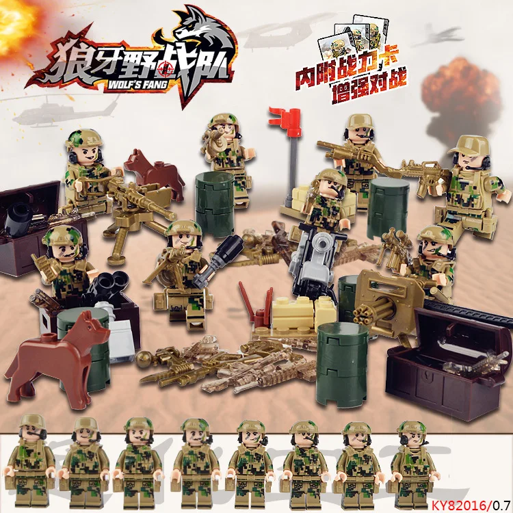 

KAZI 82015-82016 Spike Field Team Military Doll Toy Children'S Educational Assembled Building Blocks Toy