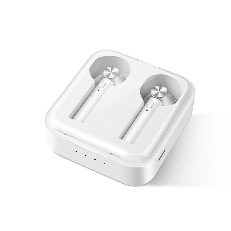 LEORY D018 TWS bluetooth 5,0 наушники мини Binaura вызов 3D стерео бас мощность дисплей Спортивная гарнитура с микрофоном для Xiaomi huawei - Цвет: Серебристый