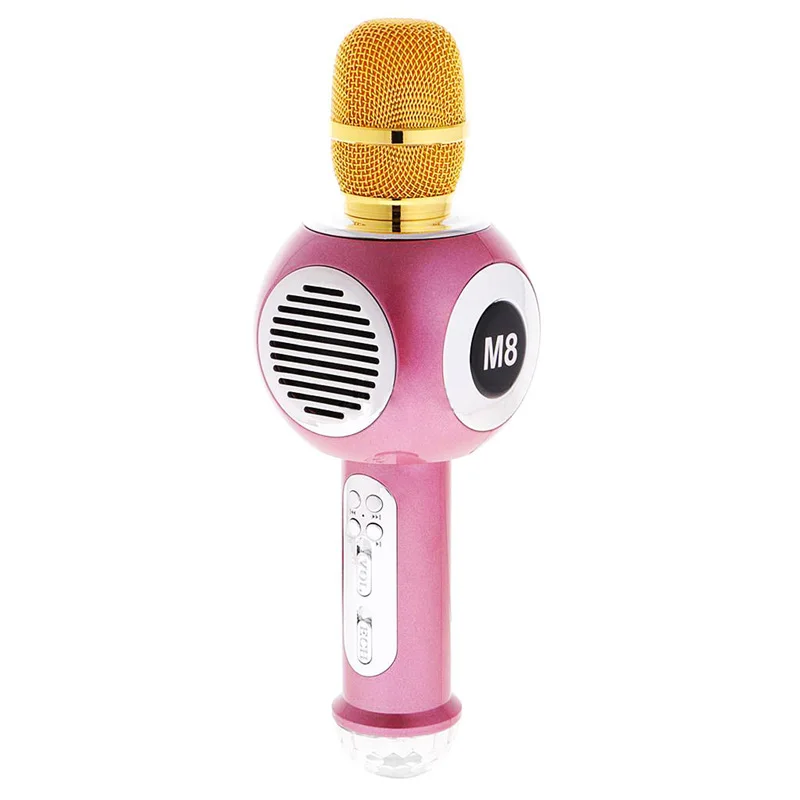 Usb динамик s M8 беспроводной Bluetooth динамик KTV микрофон конденсаторный караоке микрофон M8 профессиональный микрофон - Цвет: Pink