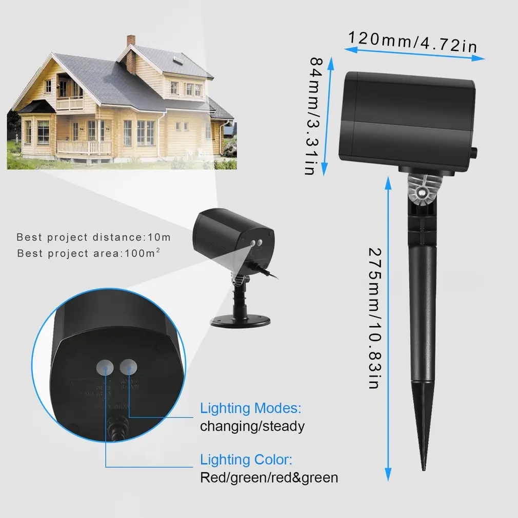 

ABS+Aluminum Laser Light Projector with Auto - Timer Feature US UK EU Plug Energy-saving Creating a Twinkling Star World