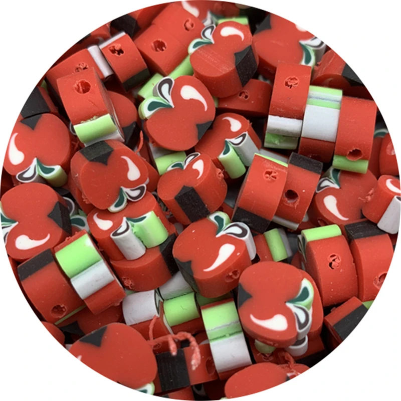 30pcs/Lot 10mm Fruit Shape Clay Beads Spacer Beads Polymer Clay For Jewelry Making DIY Handmade Charm Bracelet Necklace