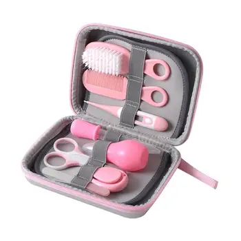 

8pcs Portable Baby Nail Health Care Kit Newborn Baby Comb Grooming Thermometer Manicure Care Brush Set Tools Feeder R3M4