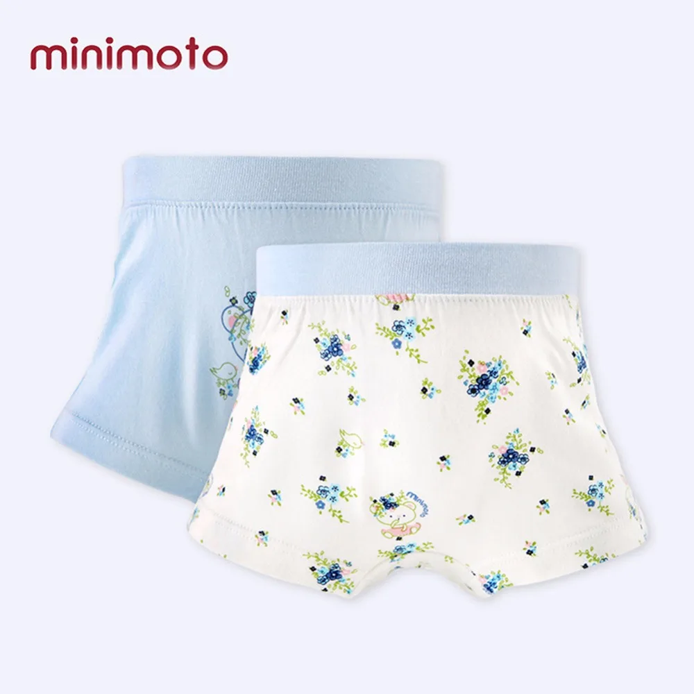 Minimoto 2 шт./компл. Детские под Штаны Детские хлопковые трусы с рисунком нижнее белье для маленьких девочек трусы-боксеры Трусики-брифы детское нижнее белье трусики