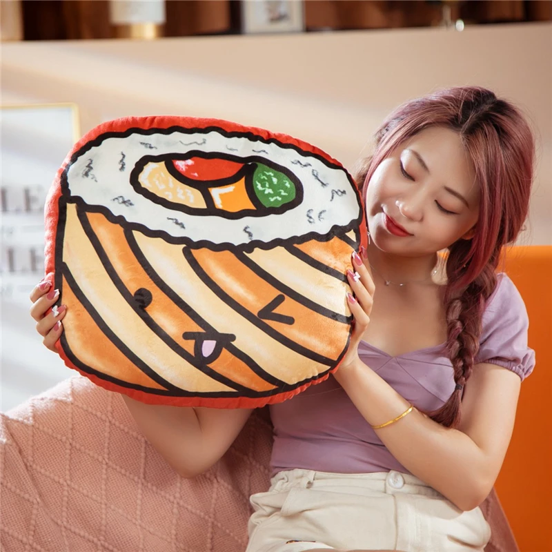 TILTECH Sushi Pillow for Bed, Sofa & Couch, 14 Soft & Plush Sushi Roll  Cushion Comfortable for Home, Cute Pillows Japanese Sushi Gifts, Realistic