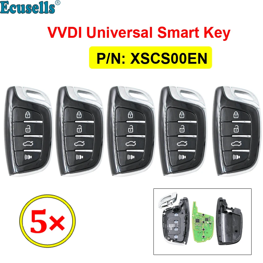 5 шт./лот XHORSE VVDI Универсальные пульты дистанционного управления с функцией приближения PN: XSCS00EN английская версия