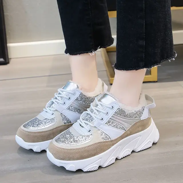 silver glitter sneakers womens