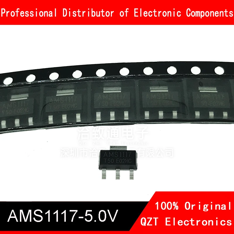 10pcs/lot AMS1117-5.0 AMS1117-5.0V , AMS1117 1117 5V 1A SOT223 Voltage Regulator Best quality 10 30 50pcs ams1117 3 3v 1117 3 3 sot 223 ldo 3 terminal regulator ic smd low dropout regulator