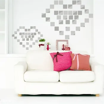 

2set 36Pcs 3D Mirrors Wall Sticker Decal Wall Art Removable DIY Vinyl Decorative Mirrors Wallpaper Home Decor Wall Sticker