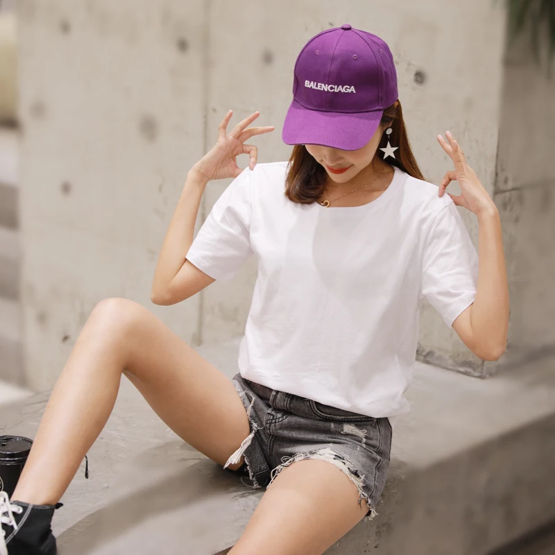 Новинка, женская летняя футболка с коротким рукавом, хлопковые футболки Harajuku, футболка с принтом, топ, футболки, модная повседневная черная футболка - Цвет: Color66