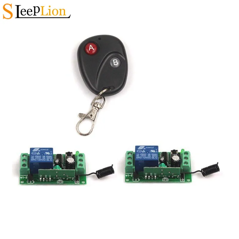 Sleeplion 12 В 10A реле 1CH 2-Key 433/315 МГц беспроводной пульт дистанционного управления передатчик + 2 приемника Реле Переключатель 12 В 315 МГц/433 МГц