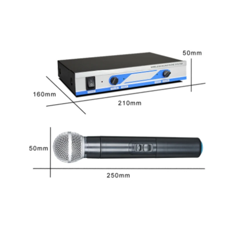 MOOL MV-1800 Dual VHF Wireless microphone System Cordless Handheld Receiver for Kareoke microphone Professional Party KTV Studio