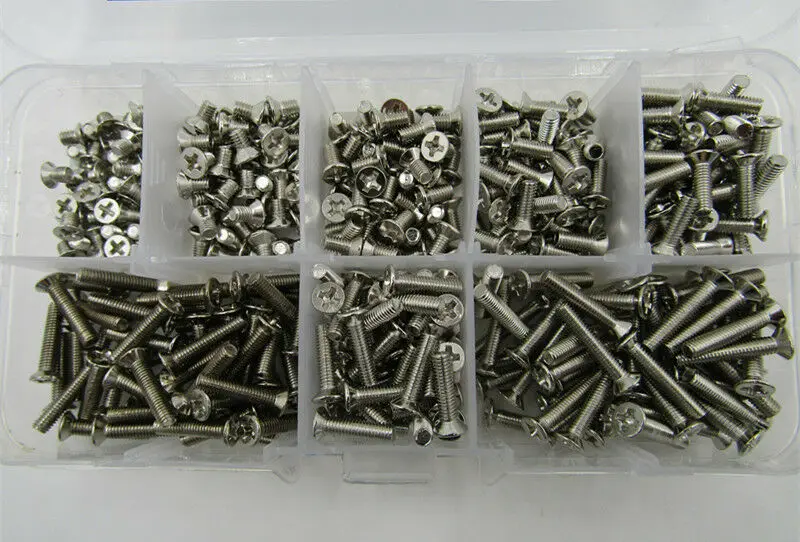 400 шт. M3* 4 5 на возраст 6, 8, 10, 12 лет 14 16 крест Phillips плоской потайной головкой ассортимент винтов комплект