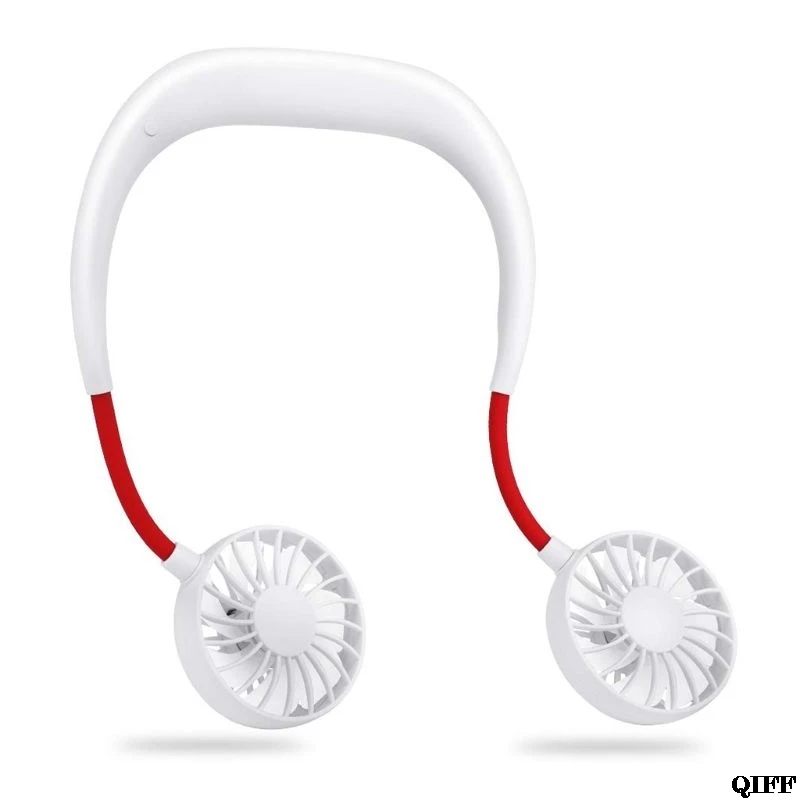 Прямая поставка и Hands-free Шейная лента Hands-Free висячая USB перезаряжаемая двойная вентилятор мини воздушный охладитель летний портативный Aug. 14