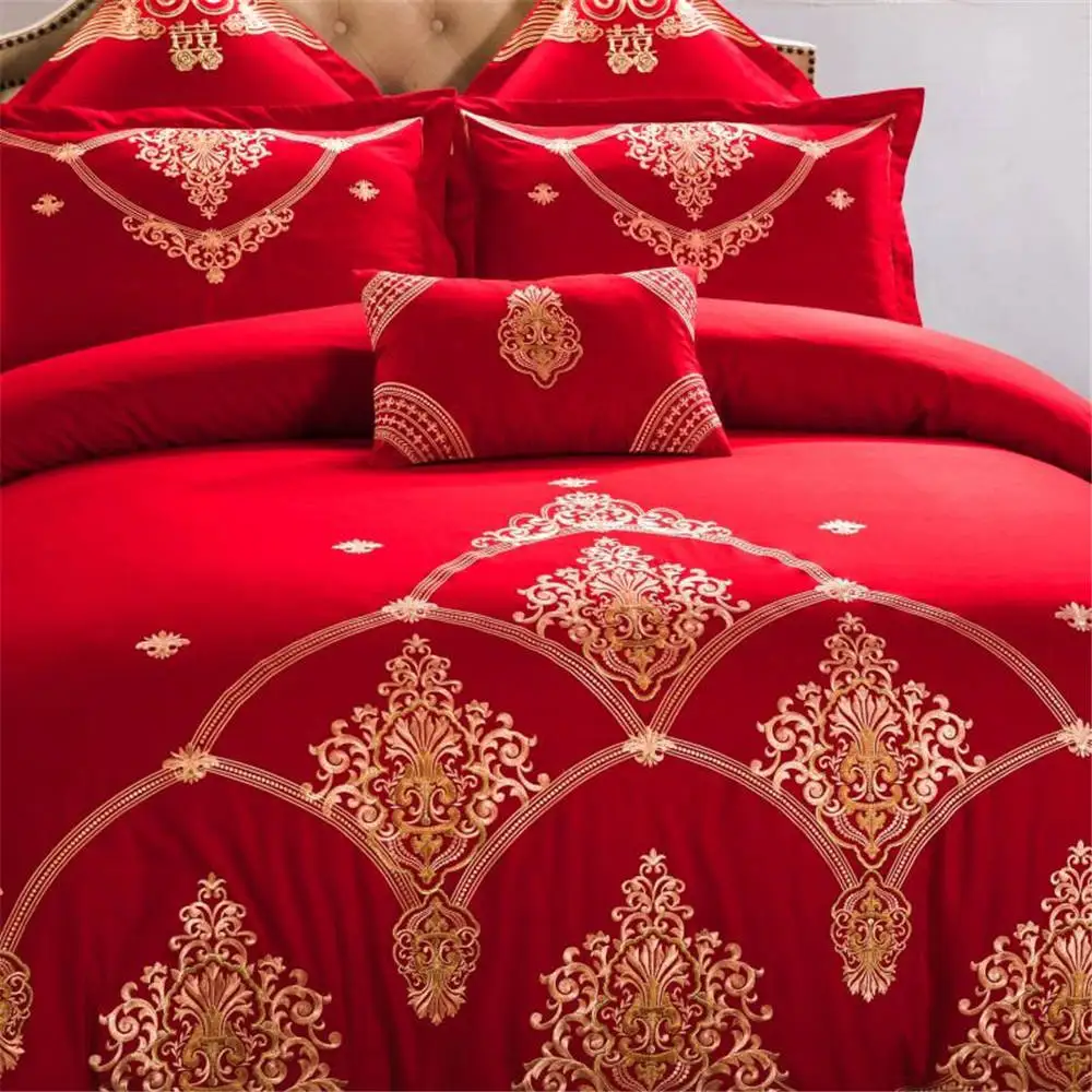 Преуспевающий Свадебный комплект постельного белья стиль пододеяльник хорошие пожелания для свадьбы queen/King size