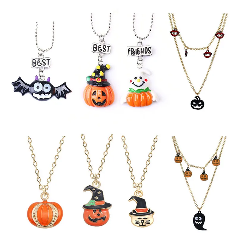 Ожерелье в виде тыквы на Хэллоуин ожерелье привидение губа милое ювелирное