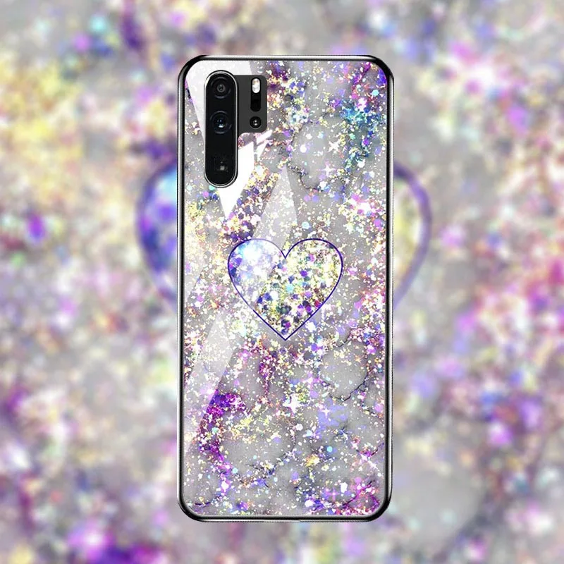 Чехол для телефона из закаленного стекла для huawei P30 P20 pro чехол, стеклянный цветочный для huawei P30 P20 lite P20 lite чехол, задняя крышка - Цвет: M085