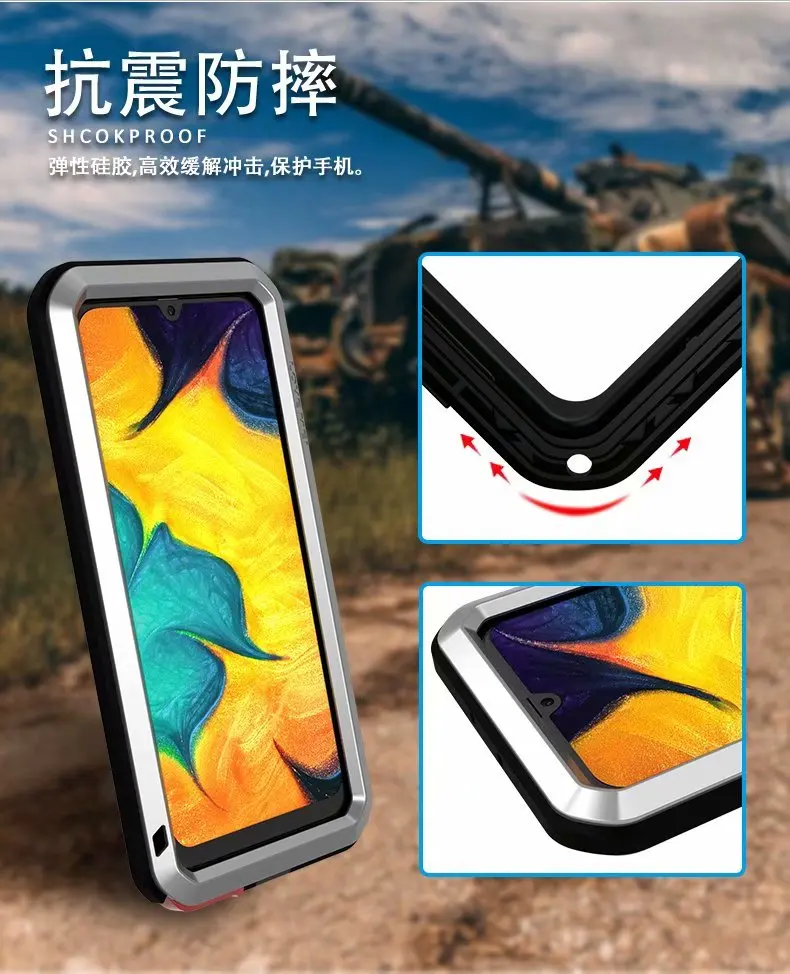 LOVE MEI для samsung Galaxy A20 A30 чехол для телефона противоударный пыленепроницаемый мобильный корпус металлическая алюминиевая защита+ Gorilla glass