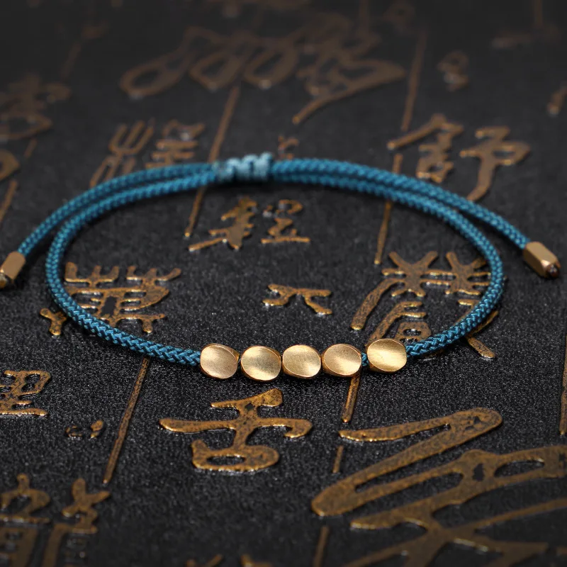 Meetvii Ethnic Handmade Tibetan Copper Bead Lucky Rope Bracelet & Bangles For Women Men Wax Cord Thread Bracelets 19 Colors - Image 3