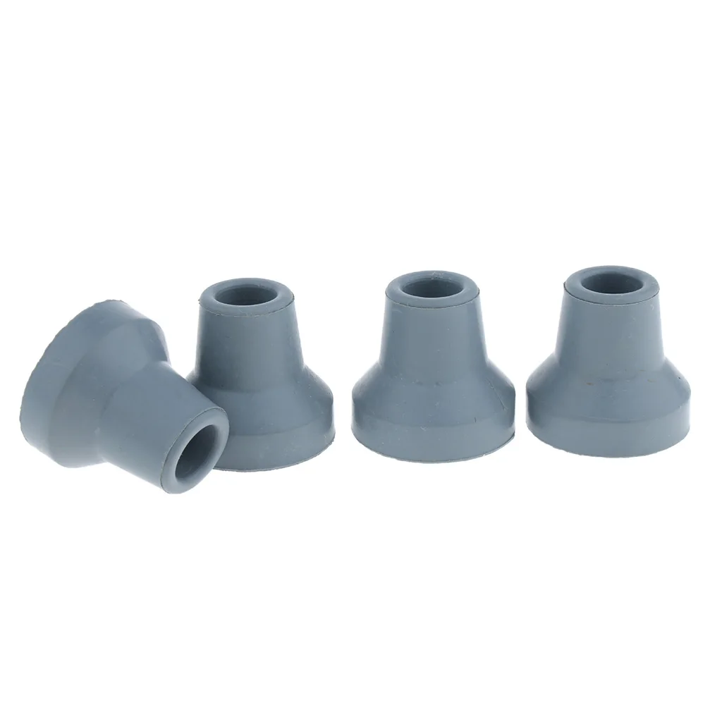 4Pcs Rubber Cane & Walker Tips - Anti Skid Chair Leg Tips Caps, Trekking Pole Tips Protectors , Anti-skid