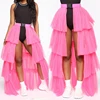 BKLD Summer Streetwear Women Skirts 2024 New Buckle High Waist Long Tulle Skirt Mesh Beach Maxi Skirts For Women Black White 4