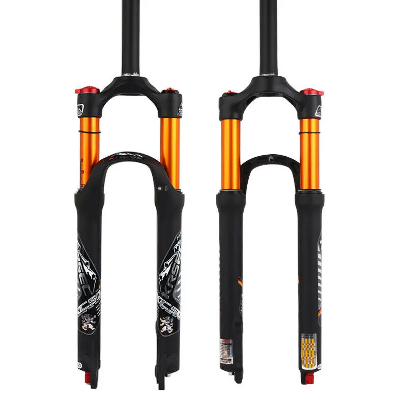 MTB Bicycle Air Shock Forks 26/27.5/ 29" Suspension Fork 1-1/8 Threadless Rebound Adjust Mountain Bike Brake Forks