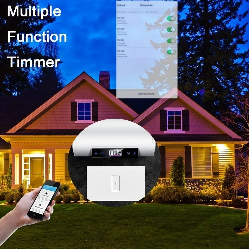 WiFi умный переключатель бойлера со стеклянной панелью 4400 Вт 20A Smart Life Tuya App дистанционное управление переключатель водонагревателя через Alexa Google Home