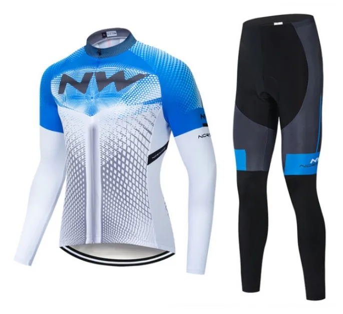 Ropa Ciclismo теплый весна осень теплая одежда для велоспорта Мужская Джерси костюм для прогулок верховой езды на велосипеде MTB Одежда комбинезон комплект - Цвет: blue