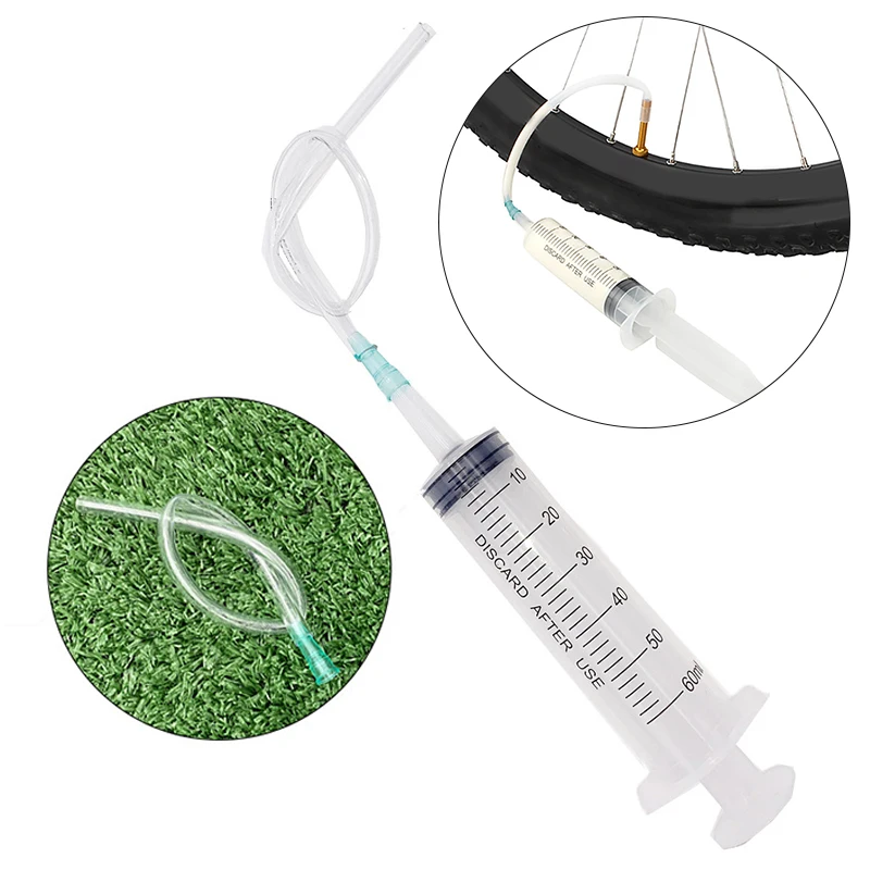 

Outdoor Bicycle Tubeless Tyre Oil Sealant Injector MTB Bike Tire Filling Tool 1*Sealant Injector+1*300mm Rubber Hose