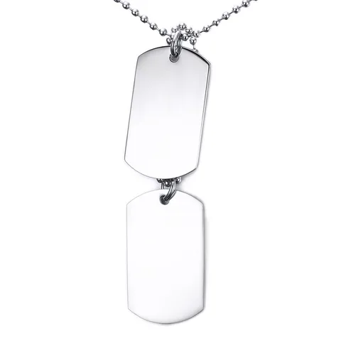 Dog Tag Pendant Necklace for Men Personalized Stainless Steel Male Jewelry Free Engraving