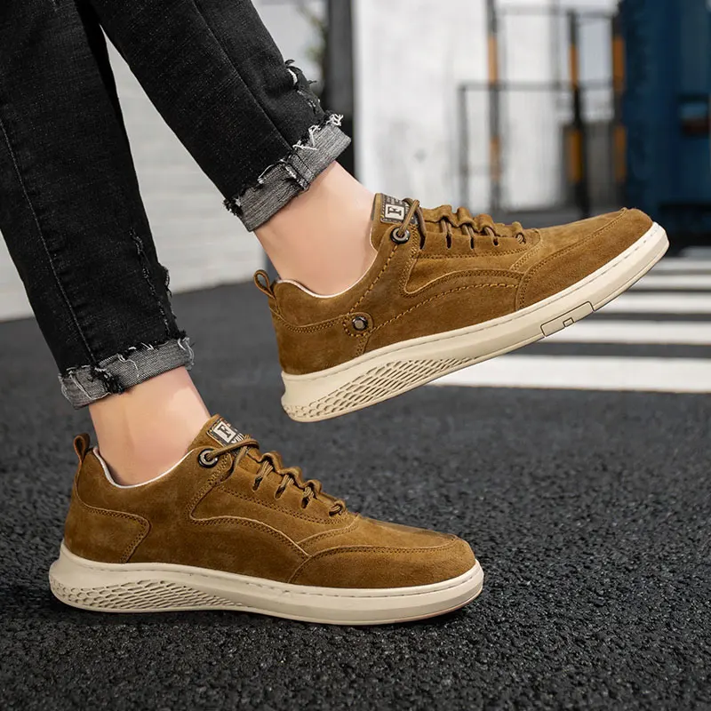 Vanmie/повседневная мужская обувь из натуральной кожи Черная Мужская свиной