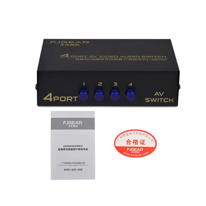 AV Переключатель 4 порта Verbund 3 RCA Аудио Видео AV Umschalter коробка селектор 4 в 1 4x1 feur HDTV lcd Projektor DVD