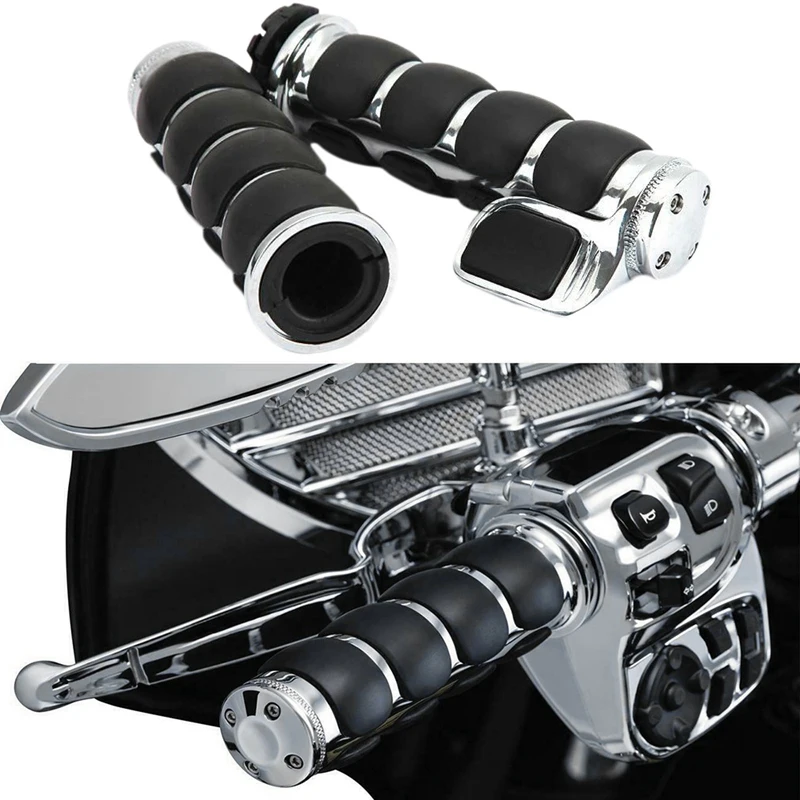 1 дюймов хромированная Ручка Бар рукоятки для мотоцикла Harley Touring Road King FLHR