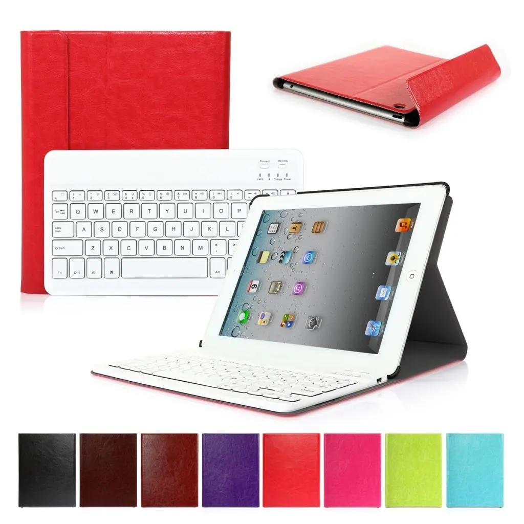 

9.7 Inch Case For IPad 2 3 4 With Detachable Wireless Bluetooth Keyboard for Tablet