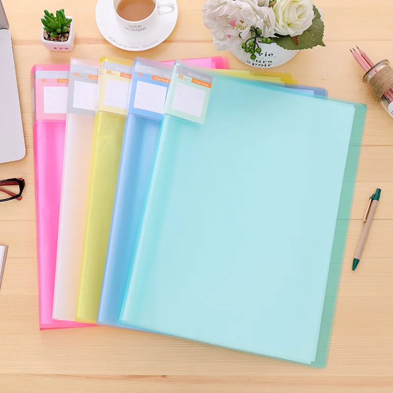 

A3 Transparent Info Booklet 8K Drawings Book 8 Open Folder Transparent cha ye jia Storage 20 30 40 60 Page