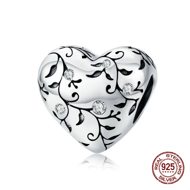 925 стерлингового серебра в форме сердца Подвески "Дерево жизни", подходят к оригиналу Pandora, браслет из бусин кулон подарок на день рождения Женские ювелирных изделий
