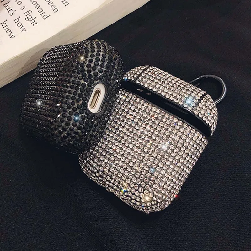 Блестящий чехол со стразами для беспроводных наушников с Bluetooth для AirPods 2, защитный чехол, аксессуары