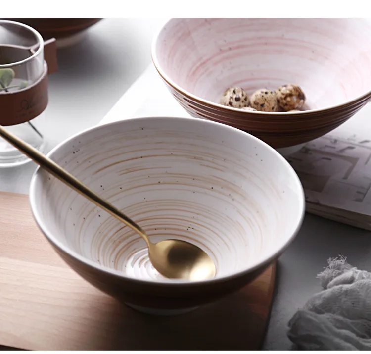 Японская резьба, ручная роспись, керамическая чаша для риса, кухонная миска, миска для супа, чаша, креативная домашняя Ретро миска для ведра