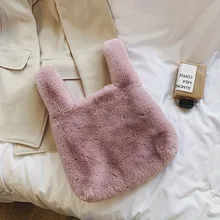 Теплая женская сумка из искусственного меха, зима-осень, Женская мода, модная женская сумка, бренд, одноцветная женская сумка с ремешком