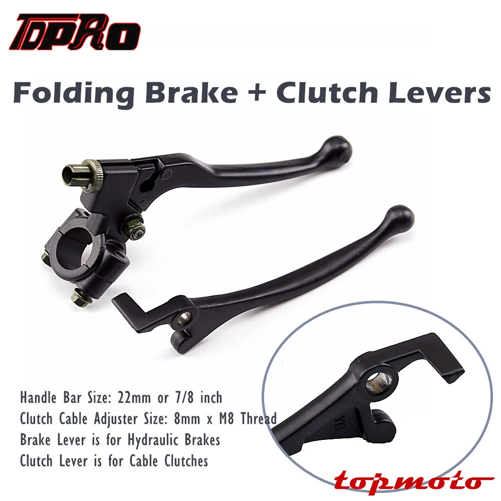 Черный Передний складной тормоз и рычаг сцепления TDPRO 7/8 дюйма для мотоцикла 22 мм