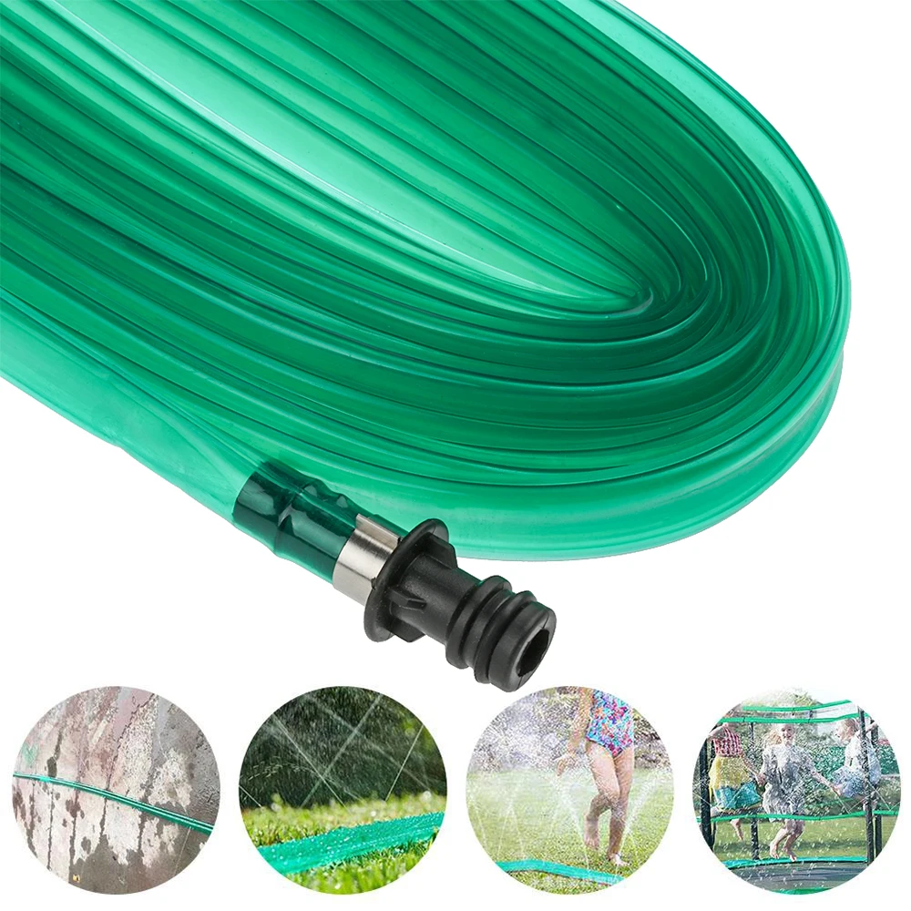 15M/7.5M Green Flat Soaker Hose Pipe Garden Lawn Sprinkler Drip Water