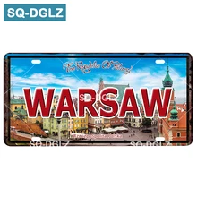 [SQ-DGLZ] WARSAW capitaly номерной знак оловянный винтажный металлический знак настенные Декорации для бара домашний декор живопись таблички художественный плакат