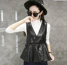 Gilet gilet en cuir pour femme, version coréenne pour étudiante, nouveau haut amincissant à taille courte, jupe irrégulière sauvage à col en v 