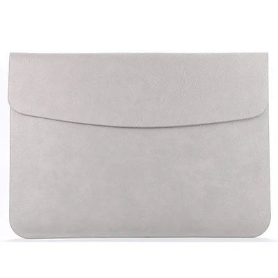 Серый Тонкий PU кожаный чехол для ноутбука Macbook Air 13 11 12 Pro 13 15 чехол для Xiaomi Mi ноутбука 13,3 15,6 крышка - Цвет: Серый