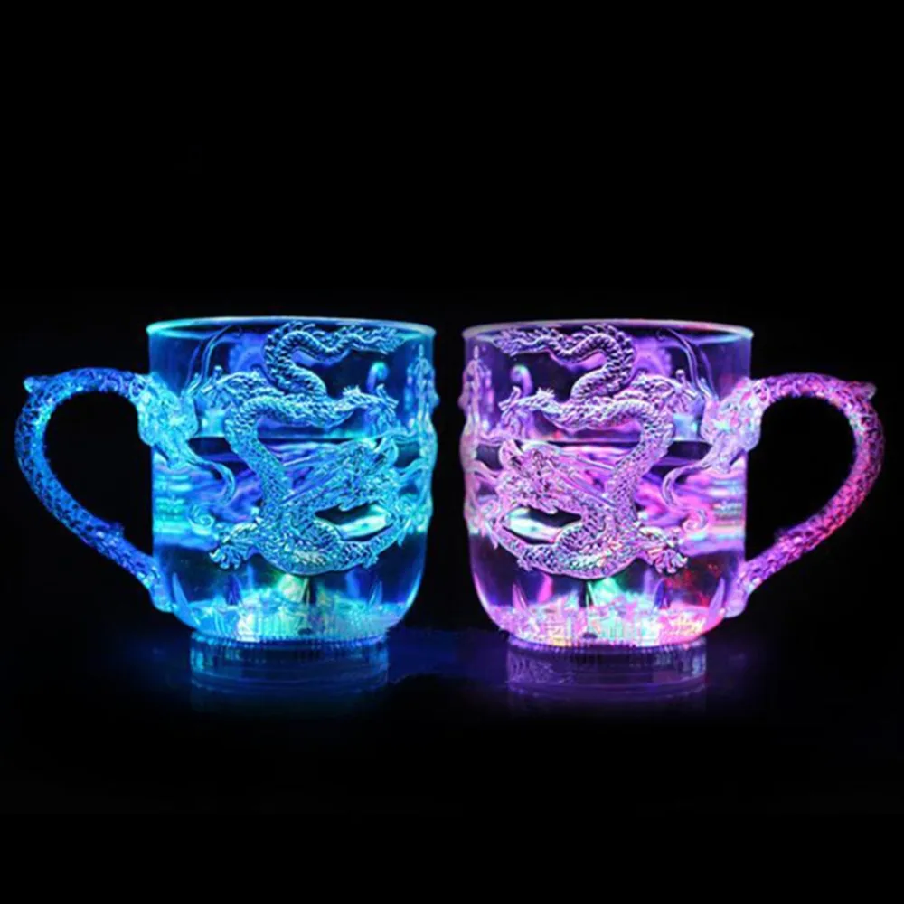 Вспышка Волшебная меняющая цвет чаша с драконом Вода активированный светильник пиво Кофе Молоко чай Вино Виски Бар кружка путешествия креативный подарок