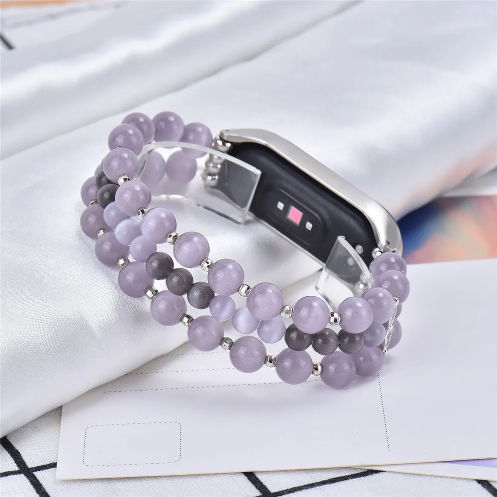 Изысканный женский ремешок для часов Xiao mi Watch mi Band 3 4 роскошный браслет из агата сменный ремешок для часов Xiao mi Band 3 4