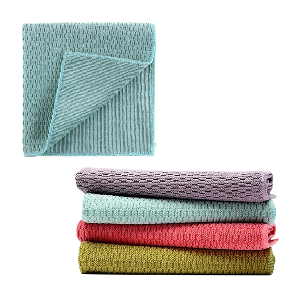 보푸라기 없는 극세사 청소용 천, 다목적 먼지 및 더러운 청소 수건, 주방 행주, 40x40cm