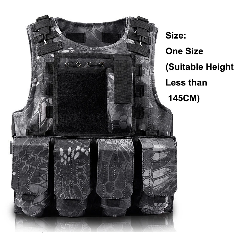 Vest 3 Камуфляжный карнавальный костюм Хэллоуина для детей, для мальчиков и девочек, Специальная Военная форма для детей, праздничный жилет - Color: Vest 3