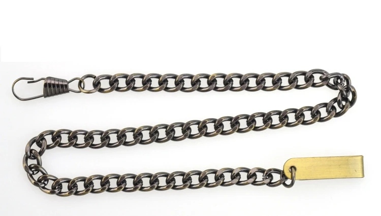 Fashion Black/Bronze Stainless Steel 35cm Fob Chain for men or women Jewelry Accessories Pocket Watch chain