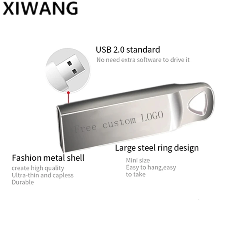 USB 2.0 Flash Memory Stick 8gb High Speed Metal USB Flash Drive 32gb U Disk 16gb Pendrive 64gb Pen drive 128gb Free custom LOGO